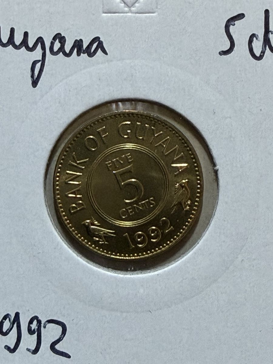 Alle Münzen: Guyana - 5 cents - 1992 – Gebraucht aus Payerne von Mike1682