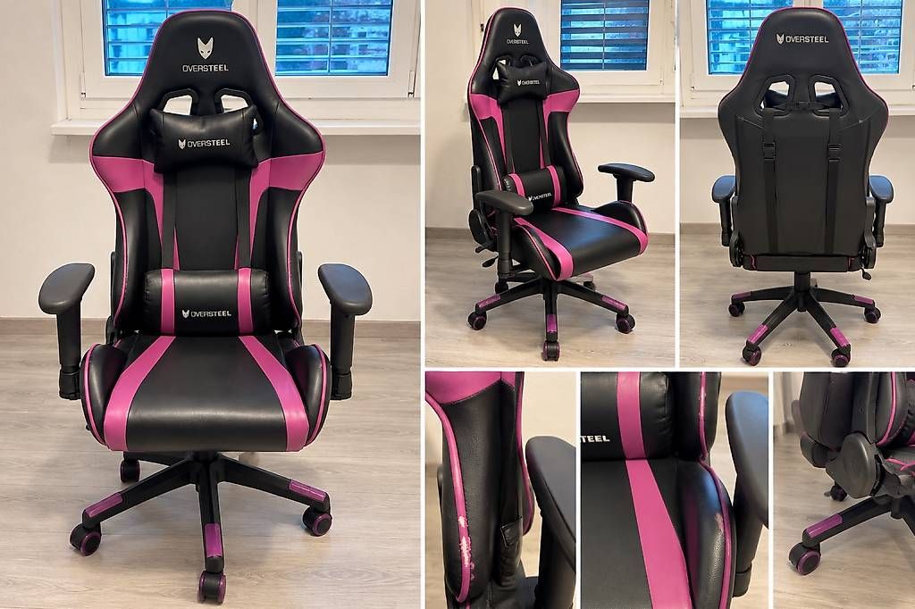 Sedie: Sedia gaming OVERSTEEL nera e rosa  con cuscini – Usato da Mendrisio venduto da mac_v6z8