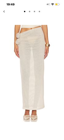 REVOLVE Lioness Maxi Skirt XS - Cream Rose Detail