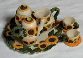 Teeservice  - Spielzeug Miniset 10tlg. Sonnenblumenmotive