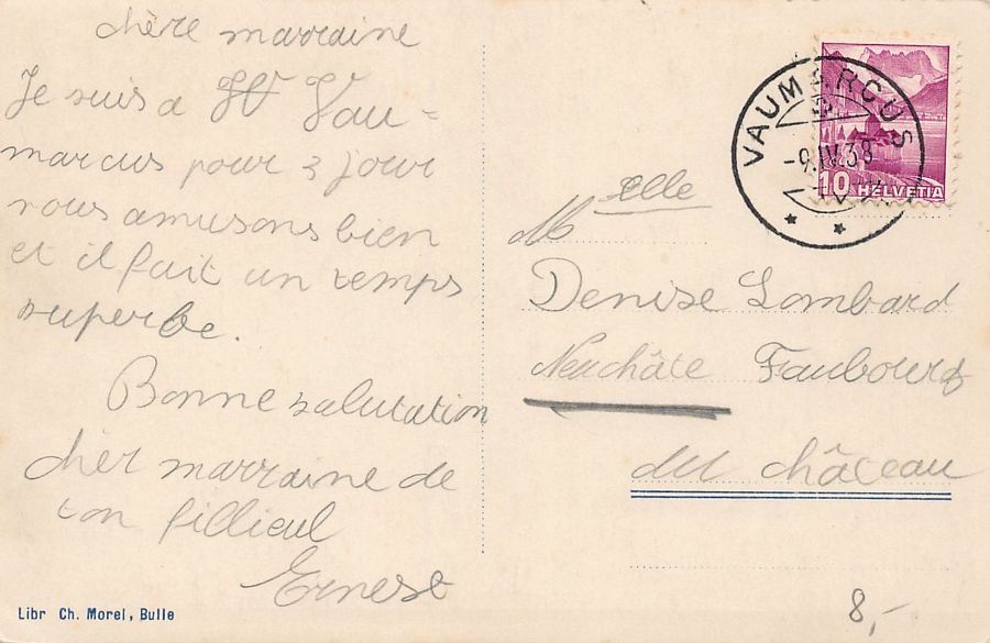 Cartoline postali: Camp de Vaumarcus, Cantonnement IX, circulée 1938 – Usato da Frauenfeld venduto da POML 1