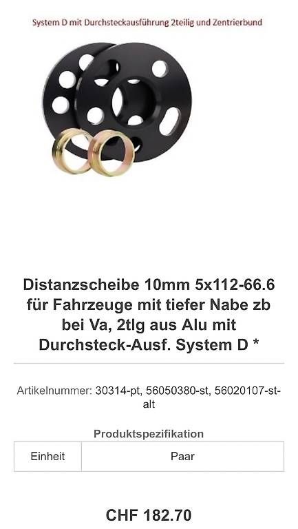 Mercedes-Benz Tutti pezzi di ricambio auto: Powertech Distanzscheiben - 4x 10mm – Usato da Bern venduto da rieurs