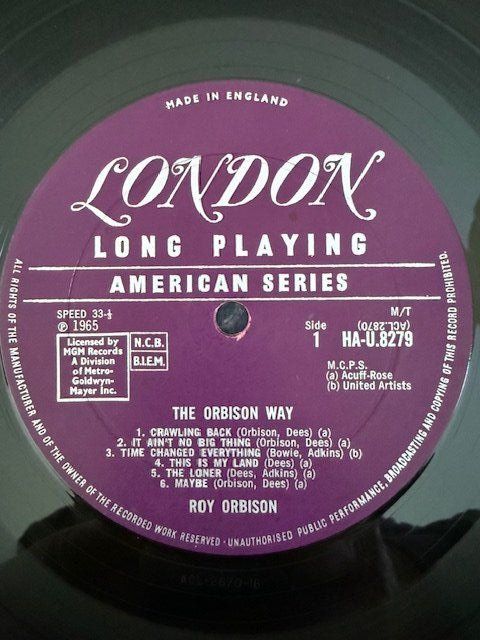 Dischi in vinile: Roy Orbison 1965 The Orbison Way (LP 1st issue) – Usato da Territet venduto da Yvanz 1