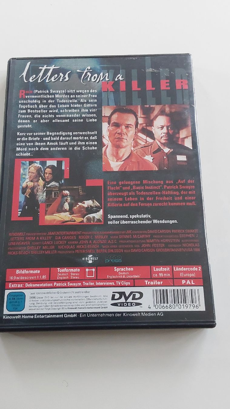 Alle DVDs: DVD Letters from a Killer mit Patrick Swayze – Gebraucht aus Worb von niklas2001 1