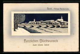Basel, Blick auf die Mittlere Rheinbrüc