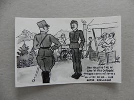 CH Humor Motiv Karte Miltär Rueblikarte Bären Katzen ca.1940