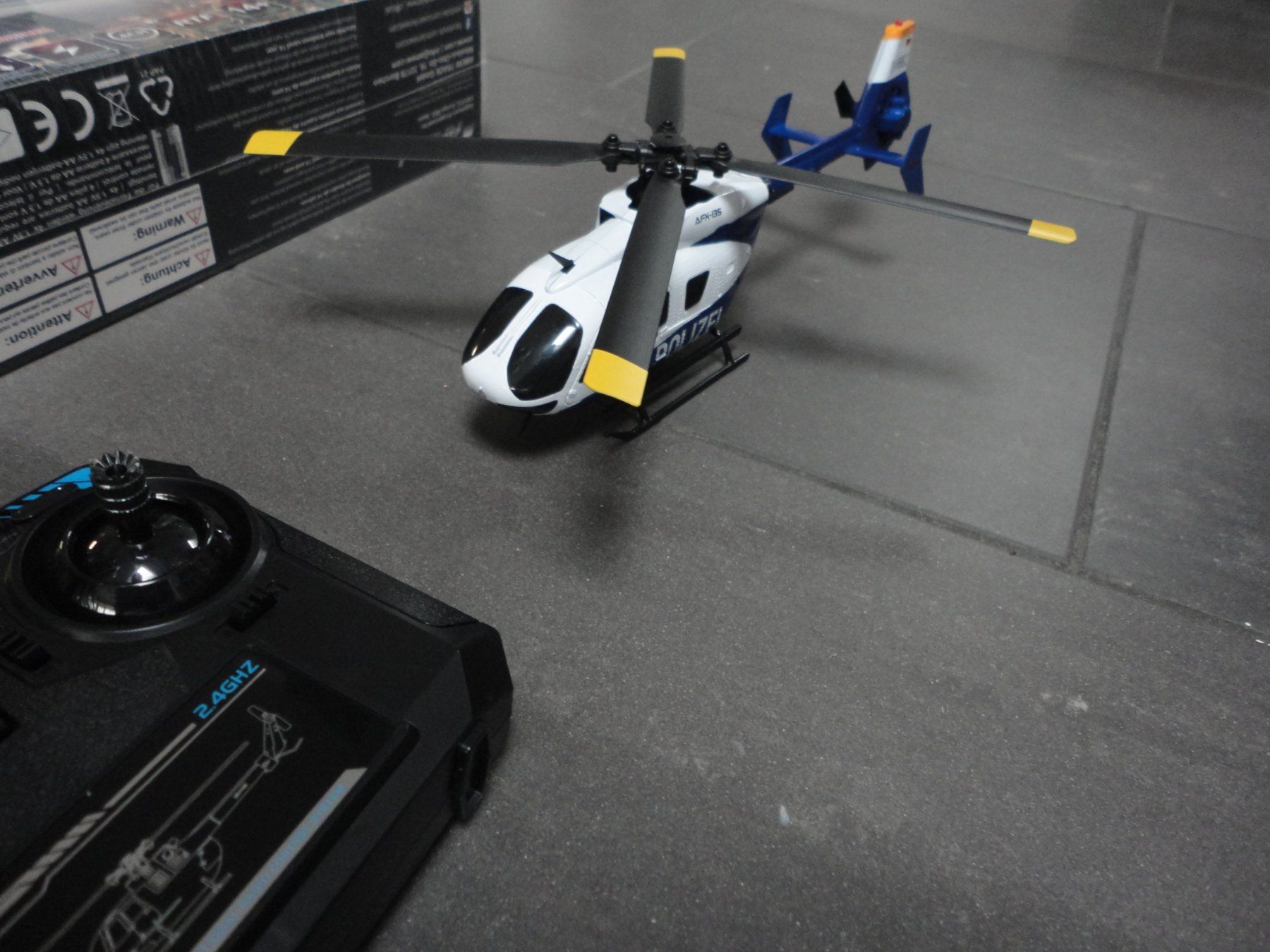 Amewi RC Modellbau: POLIZEI 4-Blatt HELIKOPTER 6G RTF – Neu und originalverpackt aus Horgen von RcModell 2
