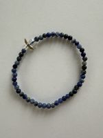 Armband mit blauen Steinen und Schutzengel ungetragen