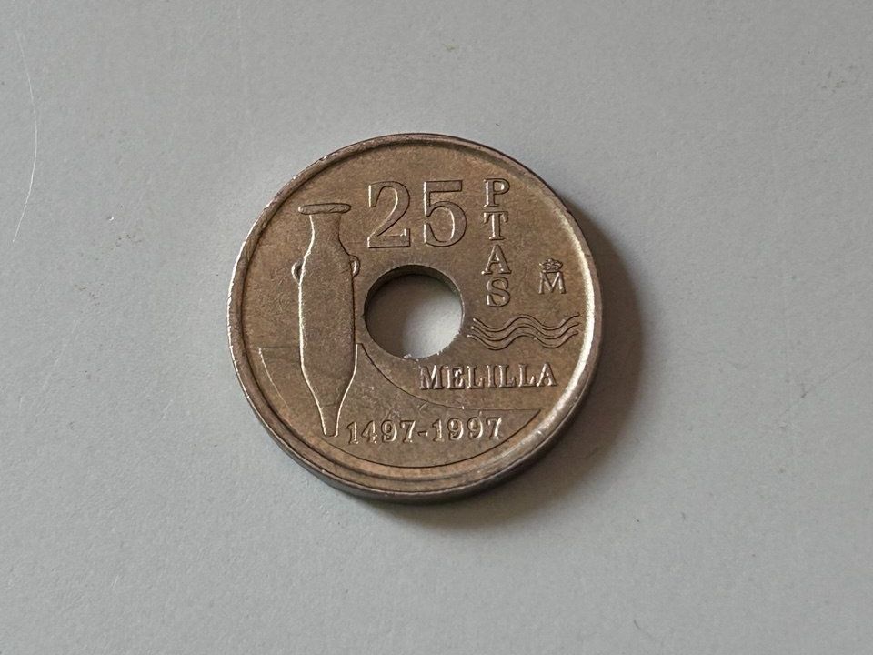 Tutti le monete: 25 pesetas coniata nel 1997 – Usato da Giubiasco venduto da LorisVale 1