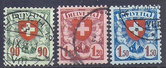 Tutti i francobolli: PROPAGANDE TYPE ECUSSONS No. 163y - 165y – Usato da Les Verrières venduto da Scampi0