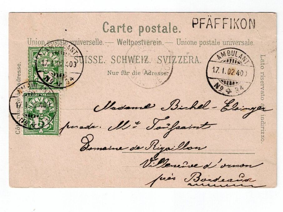 Cartoline postali: Schweiz, Ansichtskarte Pfäffikon ZH, Stabstempel Pfäffikon, – Usato da Hinteregg venduto da McCharly01 1