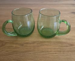 2 Glasbecher grün, neu 