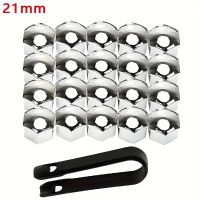 20x Radkappen Radmutterkappen 21mm Silber Chrom Optik