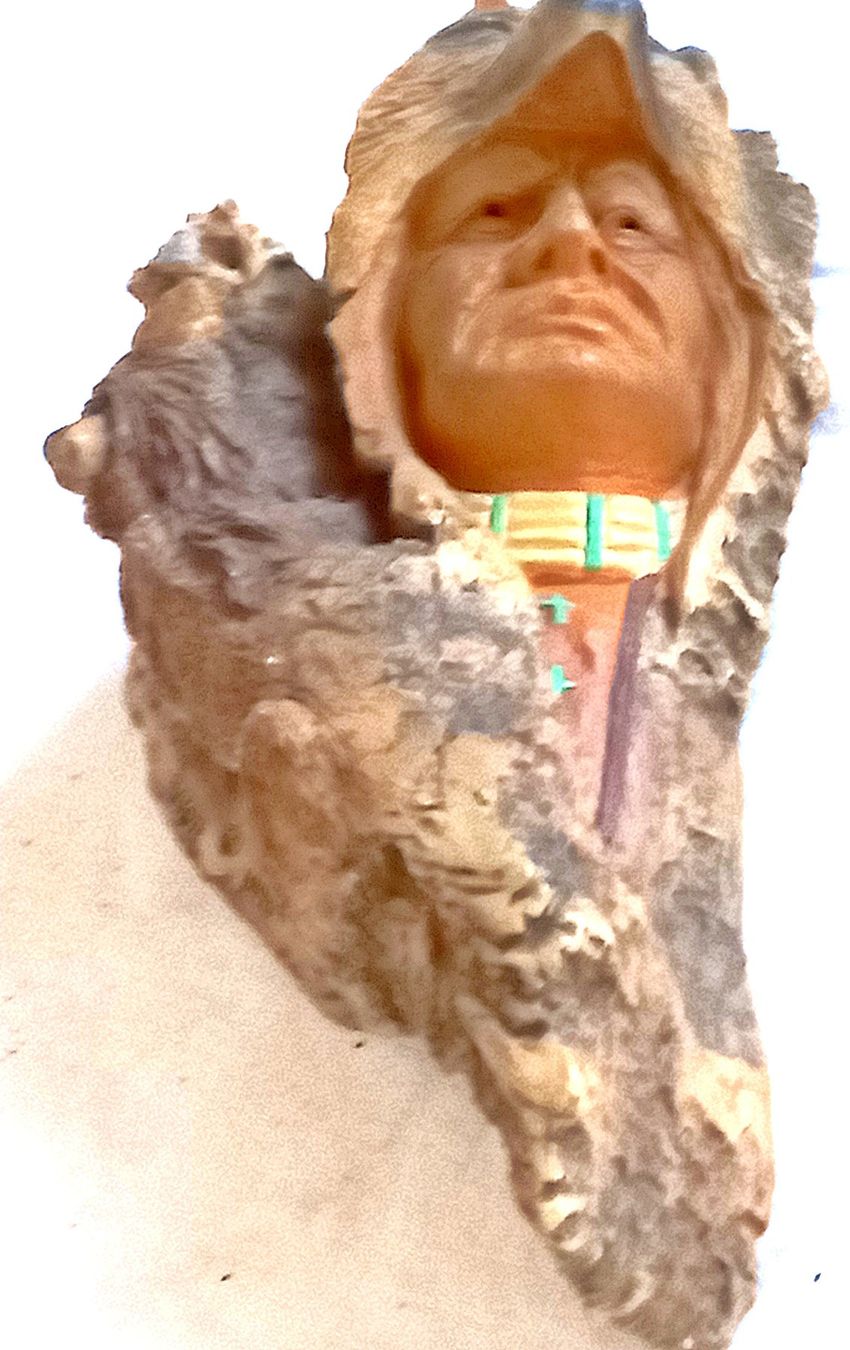 Statuette: Indianer Kunst Eule, Bisang, Inianer-Wolf – Usato da Baar venduto da 2cvbaar 7