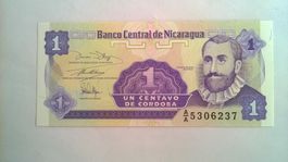 Billet banque Nicaragua 1 Centavo 1991 UNC