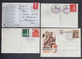 DEUTSCHES REICH 1934–1941: 4 Karten aus 1934–1941