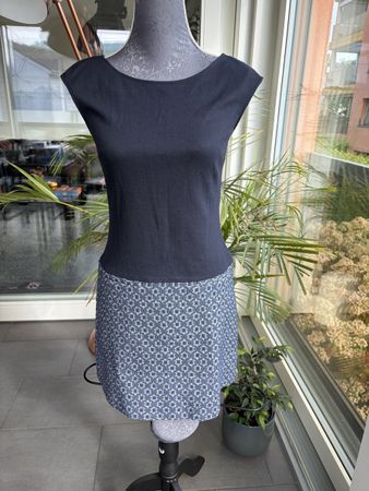 Naf Naf Two-Tone Dress — Navy & Blue | Size 36
