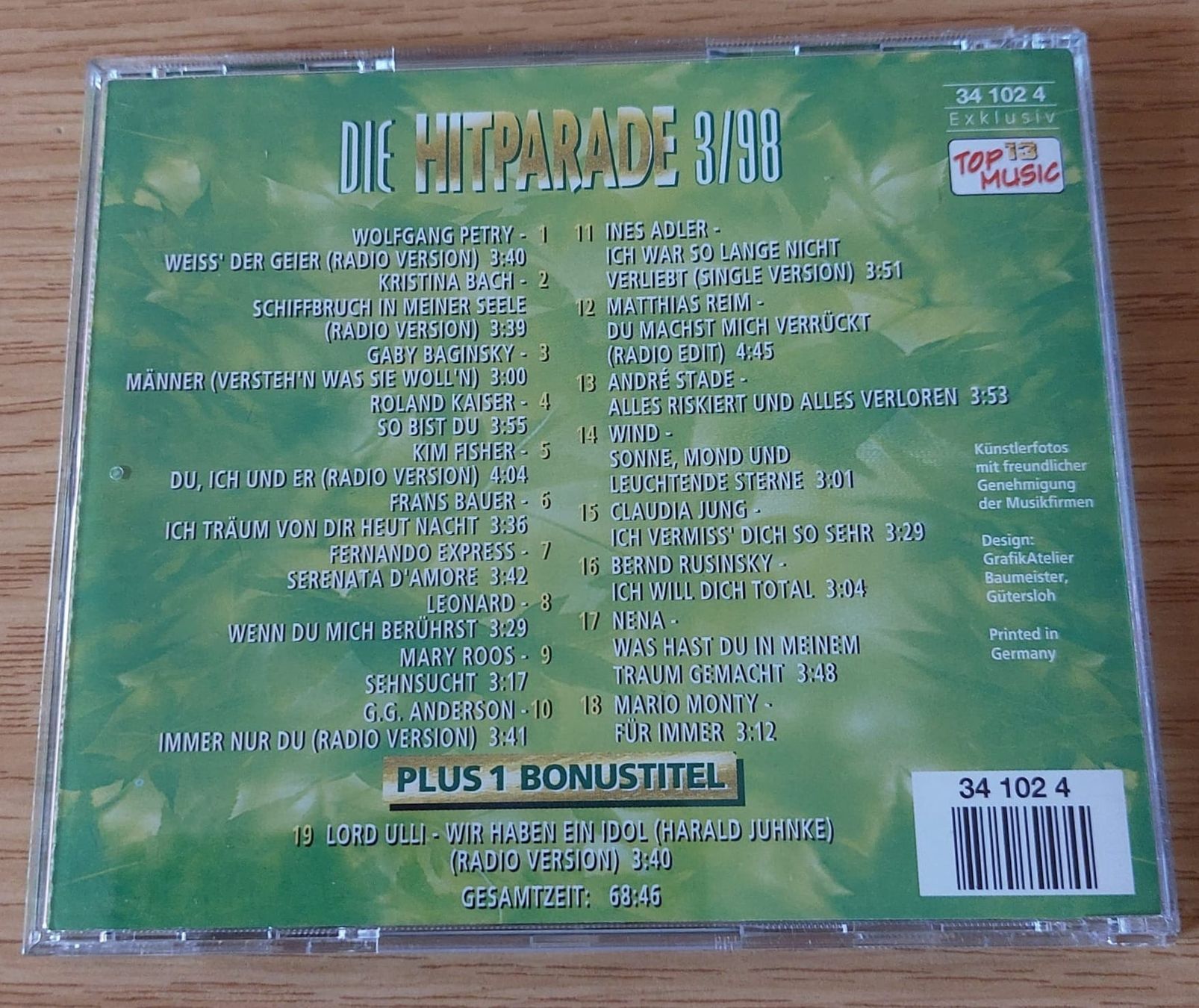 CD: CD - Die Hitparade 3/98 - 18 deutsche Super Hits – Usato da Urtenen-Schönbühl venduto da Kahru 1