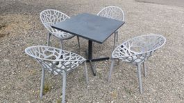 6 Gartenstühle, Kunststoff, grau, guter Zustand