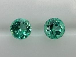 SMARAGD Pair  bläulich/grün  3.5mm   0.29cts   Ural-Sibirien