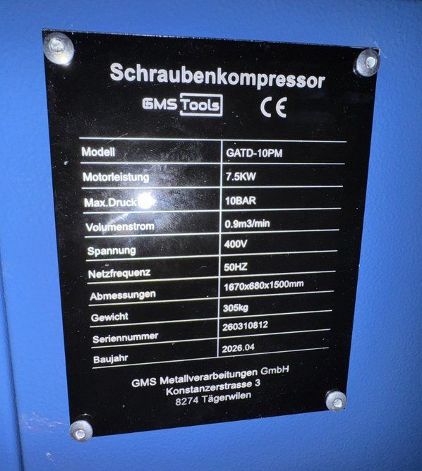 Compresseurs: Schraubenkompressor 7.5kW 10bar mit Trockner NEU – D'occasion à Tägerwilen par geezee20 1