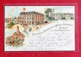 Aarau  -  Haldenthor - Bahnhof - Post - Hotel Terminus 1901
