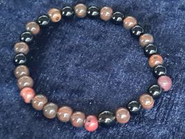 Herren Holz / Onyx Armband elastisch Big Size 4XL
