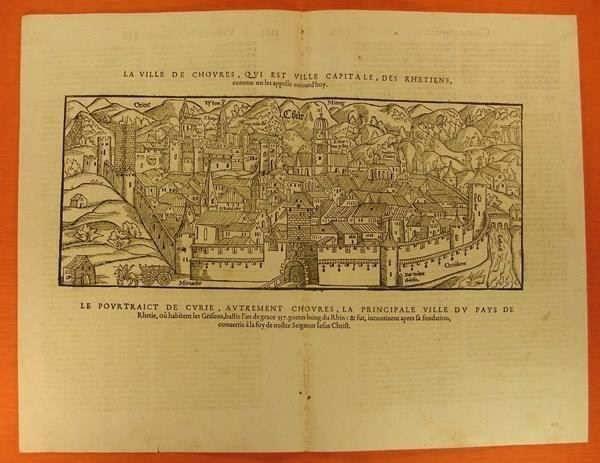 Xilografie: CHUR, HOLZSCHNITT UM 1570 – Usato da Grüningen venduto da Kartensammler 1