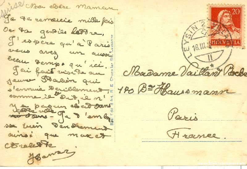 Cartoline postali: Leysin - vue générale + 1926 – Usato da Emmenbrücke venduto da teestube 1