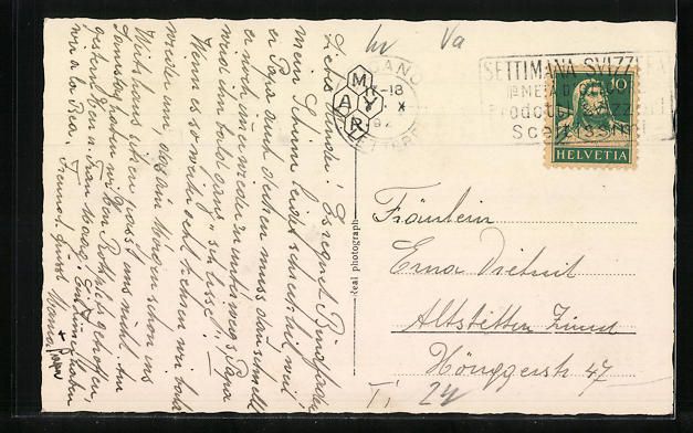 Cartoline postali: AK Lugano, Via della Cattedrale – Usato da Berlin venduto da bartko-reher 1