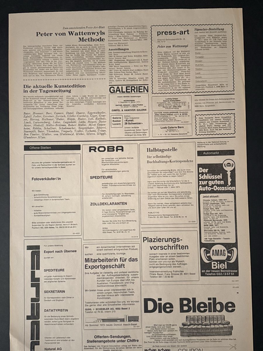 Grafica & Litografie: Peter von Wattenwyl - PRESS ART – Usato da Solothurn venduto da NUVICO 4