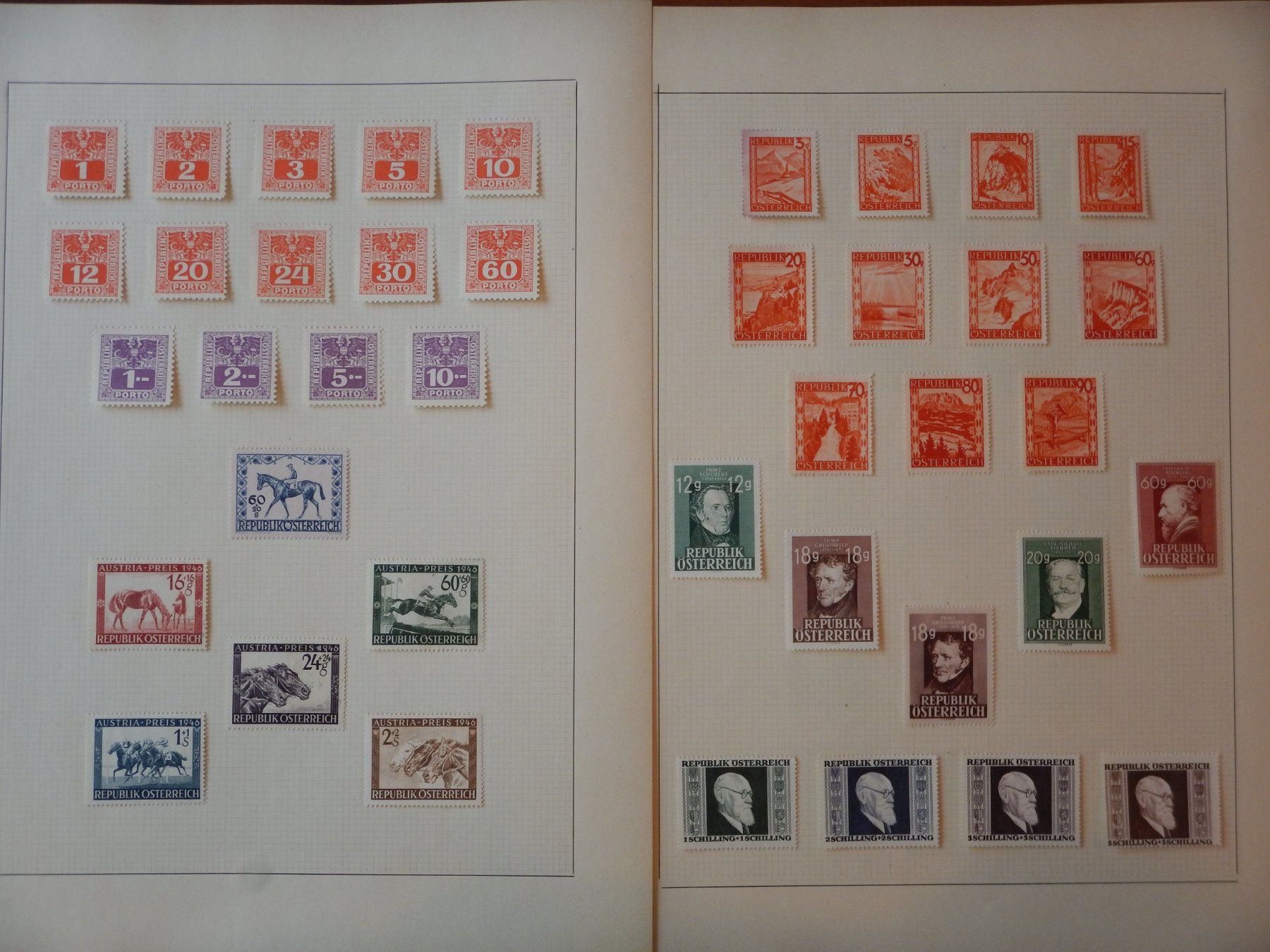 Alle Briefmarken: Österreich Sammlung auf 19 Seiten – Gebraucht aus Zürich von Muehlekauf 1