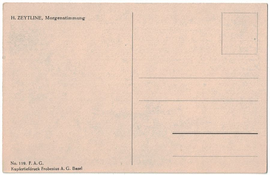 Cartoline postali: Kunst-AK, H. Zeytline, Morgenstimmung – Usato da Frauenfeld venduto da POML 1