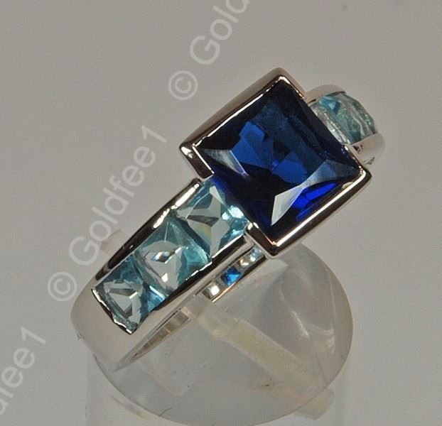 Anelli: Silberring Saphir CZ 925 Silber – Nuovo e nell'imballaggio originale da Oberglatt ZH venduto da Goldfee1 1