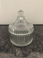 Glasdose/Bonboniere, vintage, geriffelt, Top Zustand!