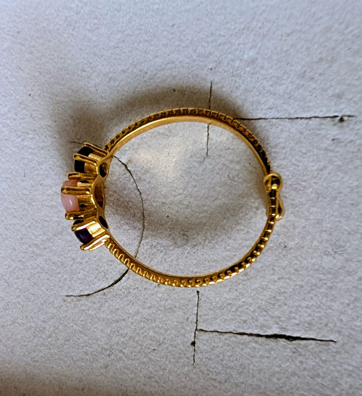 Anelli: Wunderschöner Ring Amethyst & Andenopal Silber vergoldet – Usato da Brunnen venduto da bahari02 2
