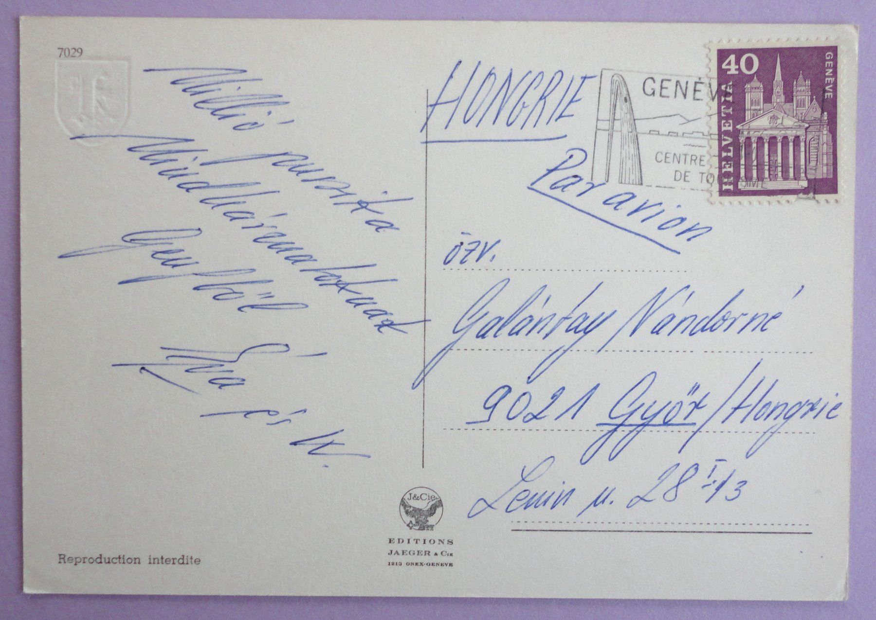 Cartoline postali: Souvenir de Genève – Usato da Fétigny venduto da Billy2miny 1