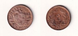 Schweiz 2 Rappen 1925 fast ungebraucht - seltener Jahrgang!