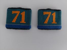 2 Schulterpatten der Schweizer Armee / 71 grün/blau