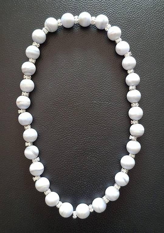 Catenine: Echte Edelsteinkette aus Calzedon, 50 cm – Nuovo (secondo la descrizione) da Zürich venduto da dan_2l5r