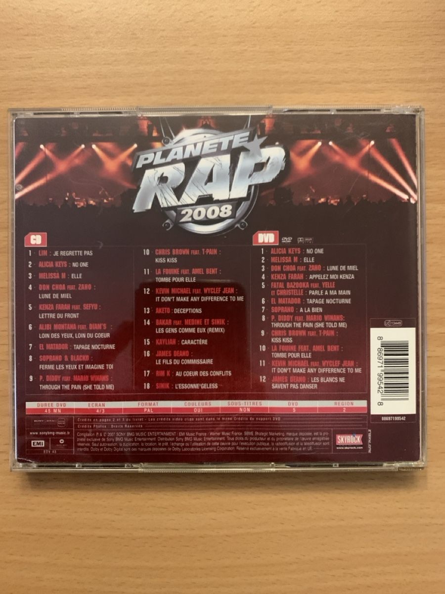 CD: CD Compilation Planète Rap 2008 avec DVD inclus  – Usato da Salavaux venduto da Lune_Diurne 1