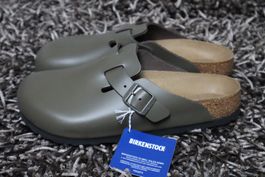 Birkenstock, Boston, Gr. 40, Leder, concrete gray, NEU