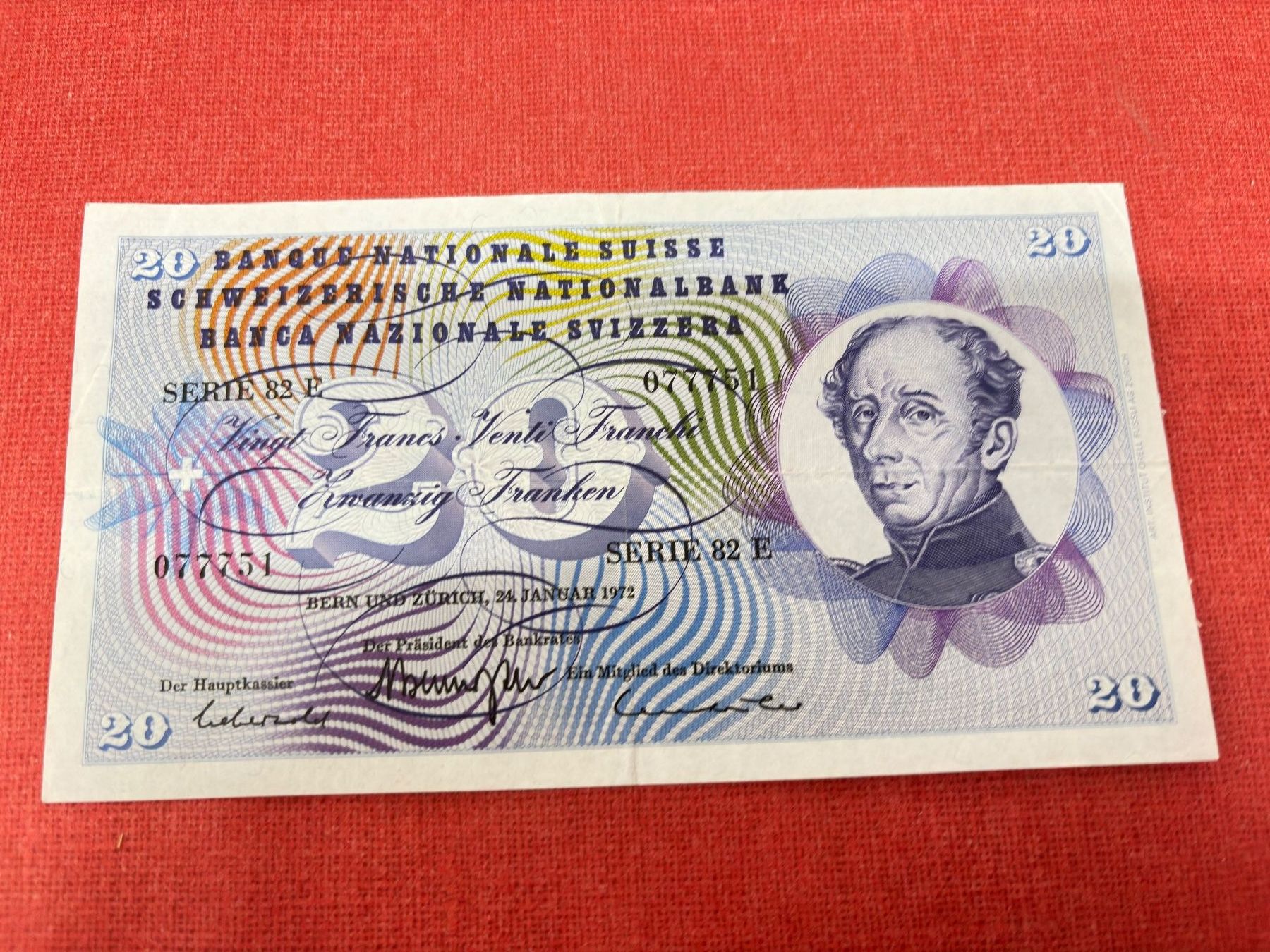 Banconote: 20 Franken Banknote 1972 wenig gebraucht – Usato da Ormalingen venduto da digital09