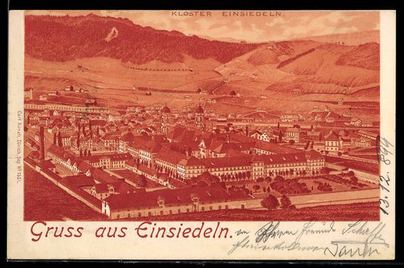 Cartes postales: Lithographie Einsiedeln, Kloster Einsiedeln – D'occasion à Berlin par bartko-reher