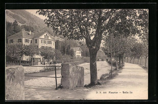 Cartoline postali: AK Fleurier, Hotel Belle Ile – Usato da Berlin venduto da bartko-reher