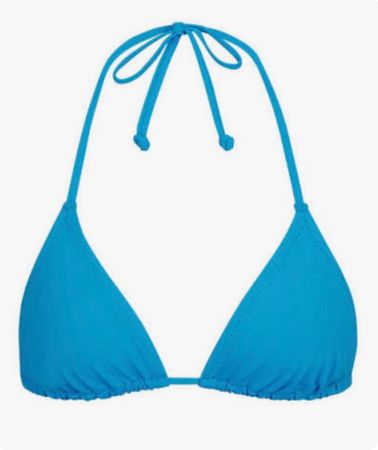 Blaues Bikini-Top, Signature Swim Triangle, Gr. S - Neu