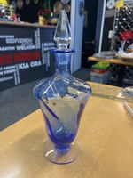 Blaue Glaskaraffe mit Kristallverschluss 30cm 👍