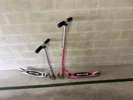2 Micro Scooter Set silber und rosa gebraucht