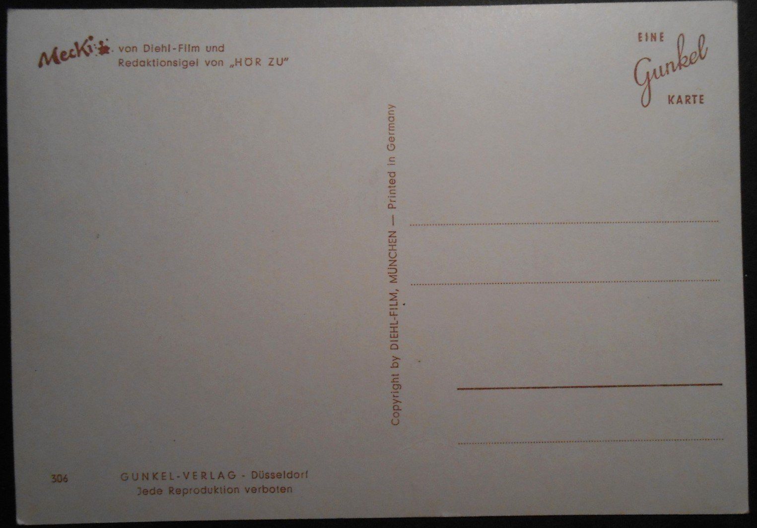 Cartoline postali: MECKI 306, Gut eingefädelt! Hosen flicken. – Usato da Bülach venduto da anska 1