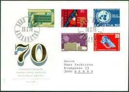 1970_6 FDC mit SBK 476-480; Sondermarken I; 1x EM + 5x VB